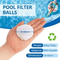 Balles Filtrantes, 800gRéutilisables Balle Filtrante Piscine,Remplacer De Sable Filtration Piscine,Convient Aux Systèmes De Filtration Pour Piscine -Piscine Soldes 100057261 3