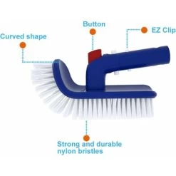 Outil De Nettoyage De Piscine Brosse De Piscine À Poignée Pivotante Avec Poils Fins Pour Les Marches Et Les Coins Brosse À Récurer -Piscine Soldes 100266421 4