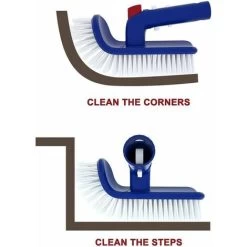 Outil De Nettoyage De Piscine Brosse De Piscine À Poignée Pivotante Avec Poils Fins Pour Les Marches Et Les Coins Brosse À Récurer -Piscine Soldes 100266421 5