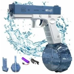 Pistolet à Eau électrique Pour Enfants Et Adultes - Pistolet à Eau - Jouets En Plastique Pour Pistolet à Eau - Portée Jusqu'à 32ft - Super One Touch Auto Water Gun 434CC Size Blue