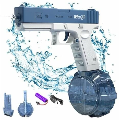 Pistolet à Eau électrique Pour Enfants Et Adultes - Pistolet à Eau - Jouets En Plastique Pour Pistolet à Eau - Portée Jusqu'à 32ft - Super One Touch Auto Water Gun 434CC Size Blue 3 Pistolet à Eau électrique Pour Enfants Et Adultes - Pistolet à Eau - Jouets En Plastique Pour Pistolet à Eau - Portée Jusqu'à 32ft - Super One Touch Auto Water Gun 434CC Size Blue