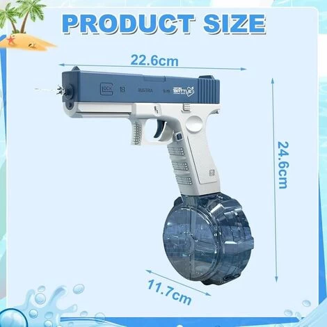 Pistolet à Eau électrique Pour Enfants Et Adultes - Pistolet à Eau - Jouets En Plastique Pour Pistolet à Eau - Portée Jusqu'à 32ft - Super One Touch Auto Water Gun 434CC Size Blue 4 Pistolet à Eau électrique Pour Enfants Et Adultes - Pistolet à Eau - Jouets En Plastique Pour Pistolet à Eau - Portée Jusqu'à 32ft - Super One Touch Auto Water Gun 434CC Size Blue – Image 2