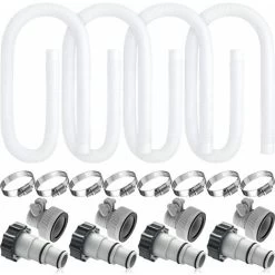 Tuyau De Rechange Pour Pompe De Filtration De Piscine Tuyau INTEX De Remplacement De Piscine De Spa Gonflable Adapté à La Pompe De Piscine De 300 / 330 / 530 / 1000 Gallons(Blanc)