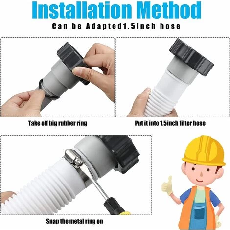 Tuyau De Rechange Pour Pompe De Filtration De Piscine Tuyau INTEX De Remplacement De Piscine De Spa Gonflable Adapté à La Pompe De Piscine De 300 / 330 / 530 / 1000 Gallons(Blanc) 7 Tuyau De Rechange Pour Pompe De Filtration De Piscine Tuyau INTEX De Remplacement De Piscine De Spa Gonflable Adapté à La Pompe De Piscine De 300 / 330 / 530 / 1000 Gallons(Blanc) – Image 5