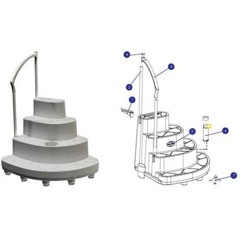 Escalier Majestique Pour Piscine à Fond Plat 5 Escalier Majestique Pour Piscine à Fond Plat – Image 3