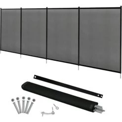 COSTWAY Barrière De Protection Souple Barrière De Sécurité Pour Piscine Barriere Filet En Aluminium 360 X 125 Cm Noire