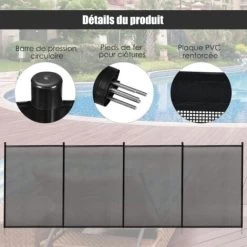 COSTWAY Barrière De Protection Souple Barrière De Sécurité Pour Piscine Barriere Filet En Aluminium 360 X 125 Cm Noire 10 COSTWAY Barrière De Protection Souple Barrière De Sécurité Pour Piscine Barriere Filet En Aluminium 360 X 125 Cm Noire -Piscine Soldes 11946129 4