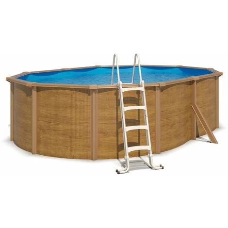 Piscine Hors Sol Acier Ovale 4,90 X 3,65 X 1,20 M Aspect Bois CANYON 3 Piscine Hors Sol Acier Ovale 4,90 X 3,65 X 1,20 M Aspect Bois CANYON