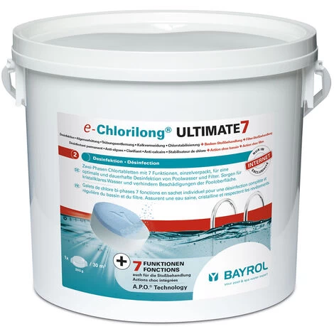 Galets 2en1 Chlore Lent Et Rapide 4.8kg - Bayrol - Chlorilong Ultimate 7 3 Galets 2en1 Chlore Lent Et Rapide 4.8kg - Bayrol - Chlorilong Ultimate 7