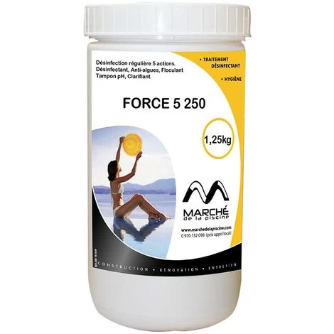 Désinfectant Multifonction Piscine FORCE 5 Galets 250gr Marchedelapiscine Pot 1,25kg 3 Désinfectant Multifonction Piscine FORCE 5 Galets 250gr Marchedelapiscine Pot 1,25kg