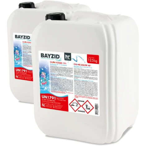 2 X 12,5 Kg (10 L) Bayzid Chlore Liquide 48° 3 2 X 12,5 Kg (10 L) Bayzid Chlore Liquide 48°