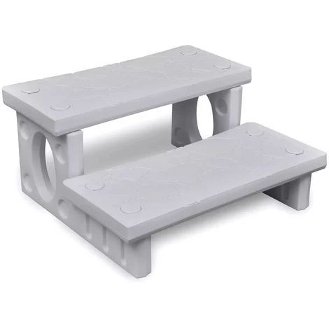 VIDAXL Marches De Spa Blanc 3 VIDAXL Marches De Spa Blanc