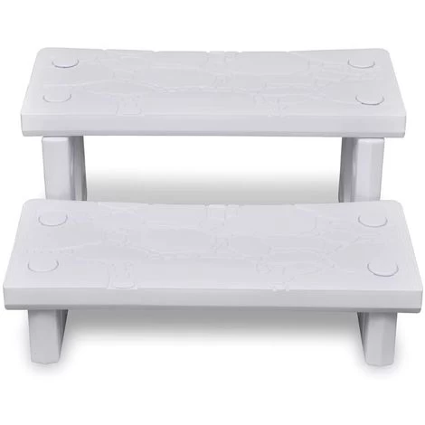 VIDAXL Marches De Spa Blanc 4 VIDAXL Marches De Spa Blanc – Image 2