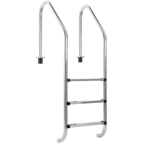 Zelsius Echelle De Piscine à 3 Marches A 50 X 62 X 157 Cm - Argent Avec Protection Antidérapante 3 Zelsius Echelle De Piscine à 3 Marches A 50 X 62 X 157 Cm - Argent Avec Protection Antidérapante