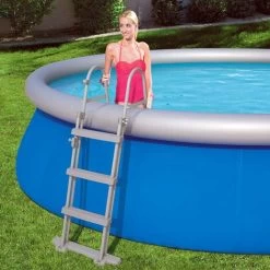 Echelle De Piscine Sécurité Bestway Acier Tubulaire Anticorrosion 84/107/122 Cm 107cm - 3 Stufen (de) -Piscine Soldes 18476510 4