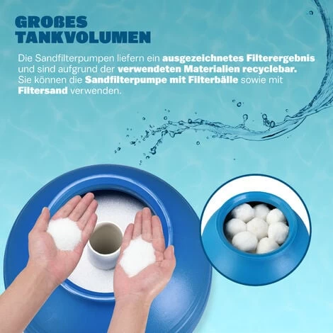 Pompe Filtre à Sable Max. 11.000 L/h Avec Pré-filtre XXL Piscine Nettoyage Eau 7 Pompe Filtre à Sable Max. 11.000 L/h Avec Pré-filtre XXL Piscine Nettoyage Eau – Image 5