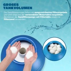 Pompe Filtre à Sable Max. 9.600 L/h Avec Pré-filtre XXL Piscine Nettoyage Eau -Piscine Soldes 18476991 5
