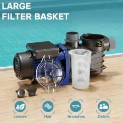 Pompe Piscine 10800l/h 180 Watts Pompe Filtration Circulation Filtre Eau Pool Whirlpool Jardin -Piscine Soldes 18704471 5