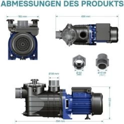 Pompe Piscine 11700l/h 250 Watts Pompe Filtration Circulation Filtre Eau Pool Whirlpool Jardin -Piscine Soldes 18704490 4