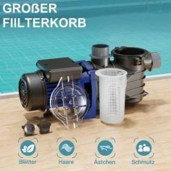 Pompe Piscine 11700l/h 250 Watts Pompe Filtration Circulation Filtre Eau Pool Whirlpool Jardin -Piscine Soldes 18704490 5