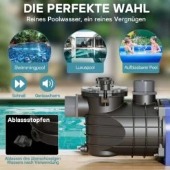Pompe Piscine 13200l/h 370 Watts Pompe Filtration Circulation Filtre Eau Pool Whirlpool Jardin -Piscine Soldes 18704495 3