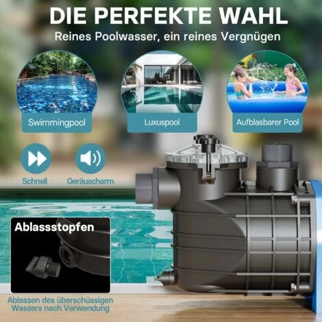 Pompe Piscine 34800l/h 3000 Watts Pompe Filtration Circulation Filtre Eau Pool Whirlpool Jardin 5 Pompe Piscine 34800l/h 3000 Watts Pompe Filtration Circulation Filtre Eau Pool Whirlpool Jardin – Image 3