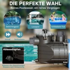 Pompe Piscine 22500l/h 1500 Watts Pompe Filtration Circulation Filtre Eau Pool Whirlpool Jardin 9 Pompe Piscine 22500l/h 1500 Watts Pompe Filtration Circulation Filtre Eau Pool Whirlpool Jardin -Piscine Soldes 18714962 3