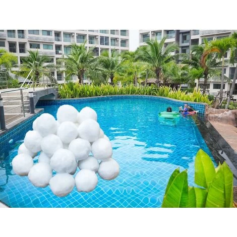 Kueatily Boules De Filtre De Piscine, Balles Filtrantes,Média Filtre à Fibres Pour Piscine Filtres à Sable Filtrage De L'eau. (Blanc) 7 Kueatily Boules De Filtre De Piscine, Balles Filtrantes,Média Filtre à Fibres Pour Piscine Filtres à Sable Filtrage De L'eau. (Blanc) – Image 5