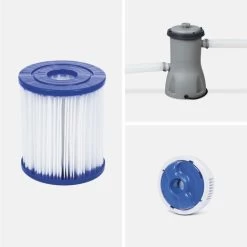 Piscine Tubulaire Hors Sol Vostok Gris Foncé Bestway. Rectangulaire 4x2m Avec Pompe. Filtre à Cartouche. Diffuseur Et échelle -Piscine Soldes 28108613 4