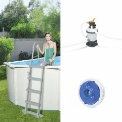 Bestway Piscine En Acier Hors Sol Hydrium Torrens , Ronde Blanche Avec Filtre à Sable, Tapis De Sol, Bâche Et échelle Ø3,6 M 11 Bestway Piscine En Acier Hors Sol Hydrium Torrens , Ronde Blanche Avec Filtre à Sable, Tapis De Sol, Bâche Et échelle Ø3,6 M -Piscine Soldes 28187560 5