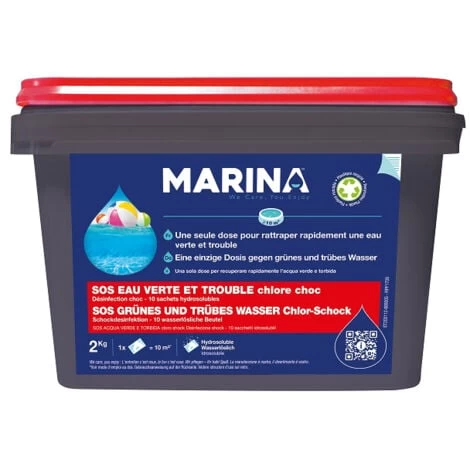 Marina Désinfection Choc - SOS Eau Verte Et Trouble Sachets Hydrosolubles Chlore Choc 2kg 3 Marina Désinfection Choc - SOS Eau Verte Et Trouble Sachets Hydrosolubles Chlore Choc 2kg