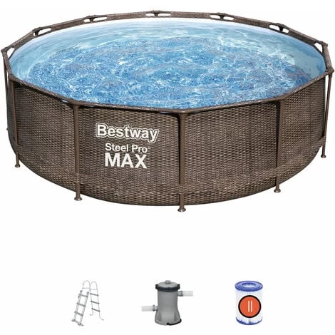 Piscine Hors-sol Tubulaire BESTWAY Steel Pro Max - 366x100cm - Épurateur à Cartouche De 2 006 L/H + Échelle 3 Piscine Hors-sol Tubulaire BESTWAY Steel Pro Max - 366x100cm - Épurateur à Cartouche De 2 006 L/H + Échelle