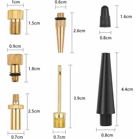 Lot De 24pcs Adaptateur De Valve Vélo En Cuivre DV AV SV Pour Compresseur De Vélo Pompe à Pied Voiture Kit D'adaptateurs De Valve 4 Lot De 24pcs Adaptateur De Valve Vélo En Cuivre DV AV SV Pour Compresseur De Vélo Pompe à Pied Voiture Kit D'adaptateurs De Valve – Image 2