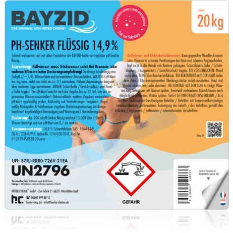 1 X 20 Kg Bayzid PH Moins Liquide 14,9% 6 1 X 20 Kg Bayzid PH Moins Liquide 14,9% – Image 4