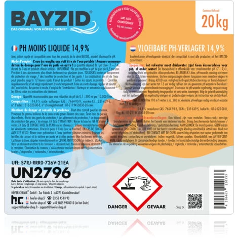 1 X 20 Kg Bayzid PH Moins Liquide 14,9% 7 1 X 20 Kg Bayzid PH Moins Liquide 14,9% – Image 5