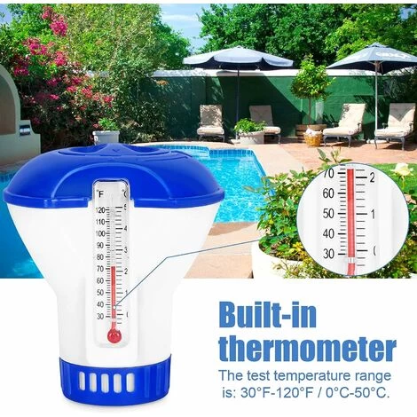 Kueatily Diffuseur Flottant Piscine, Diffuseur De Chlore Flottant Avec Thermomètre De Débit Ajustables & Bouchon De Verrouillage Pour Tous Les & Piscines, Spas, Aquariums & Les étangs Du Poisson(2 PA 5 Kueatily Diffuseur Flottant Piscine, Diffuseur De Chlore Flottant Avec Thermomètre De Débit Ajustables & Bouchon De Verrouillage Pour Tous Les & Piscines, Spas, Aquariums & Les étangs Du Poisson(2 PA – Image 3