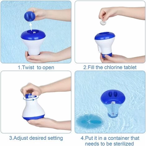 Kueatily Diffuseur Flottant Piscine, Diffuseur De Chlore Flottant Avec Thermomètre De Débit Ajustables & Bouchon De Verrouillage Pour Tous Les & Piscines, Spas, Aquariums & Les étangs Du Poisson(2 PA 6 Kueatily Diffuseur Flottant Piscine, Diffuseur De Chlore Flottant Avec Thermomètre De Débit Ajustables & Bouchon De Verrouillage Pour Tous Les & Piscines, Spas, Aquariums & Les étangs Du Poisson(2 PA – Image 4
