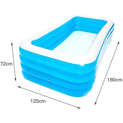 Piscine Gonflable Enfant Famille Rectangulaire Air De Jeux Pataugeoire 180*125*72cm 5 Piscine Gonflable Enfant Famille Rectangulaire Air De Jeux Pataugeoire 180*125*72cm – Image 3