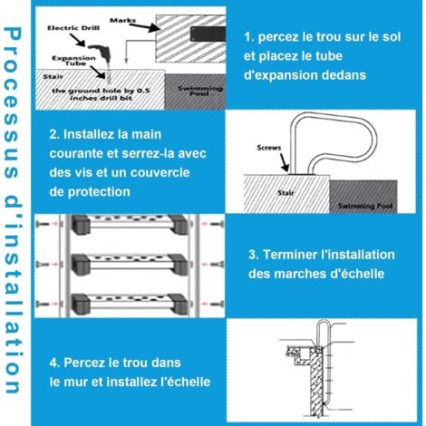 COSTWAY Échelle De Piscine à 3 Marches Protection Antidérapante Rampe De Bassin Natation Escalier Parc Aquatique Capacité De Charge 6 COSTWAY Échelle De Piscine à 3 Marches Protection Antidérapante Rampe De Bassin Natation Escalier Parc Aquatique Capacité De Charge – Image 4