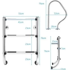 COSTWAY Échelle De Piscine à 3 Marches Protection Antidérapante Rampe De Bassin Natation Escalier Parc Aquatique Capacité De Charge 11 COSTWAY Échelle De Piscine à 3 Marches Protection Antidérapante Rampe De Bassin Natation Escalier Parc Aquatique Capacité De Charge -Piscine Soldes 33331383 5