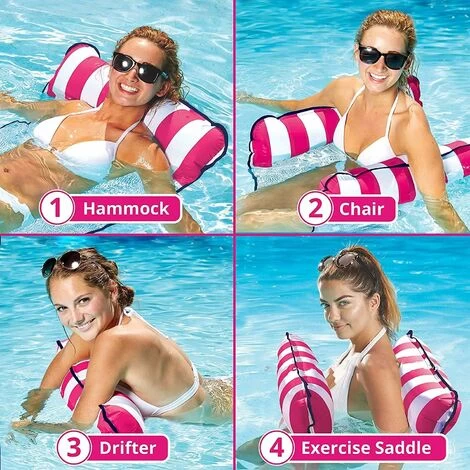 Kueatily Hamac Gonflable à Air Matelas à Air Matelas De Hamac Piscine Pliante Lit Flottant Canapé à Eau Piscine Salon Matelas De Bain Lit Flottant Pour Adultes (Rose) 4 Kueatily Hamac Gonflable à Air Matelas à Air Matelas De Hamac Piscine Pliante Lit Flottant Canapé à Eau Piscine Salon Matelas De Bain Lit Flottant Pour Adultes (Rose) – Image 2