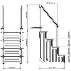 GRE Échelle Synthétique Accès Facile Pour Piscine Enterrée EPE30 -Piscine Soldes 3385729 3