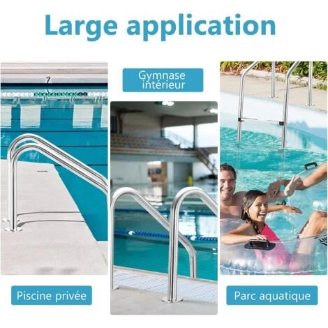 COSTWAY Échelle De Piscine à 3 Niveaux 147cm En Acier Inoxydable Avec Marches Antidérapantes Et Mains Courantes Confortables 6 COSTWAY Échelle De Piscine à 3 Niveaux 147cm En Acier Inoxydable Avec Marches Antidérapantes Et Mains Courantes Confortables – Image 4