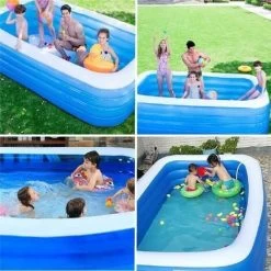 Aqrau Piscine Gonflable Familiale Pour Enfants Bleu Et Blanc à Quatre Couches 180 125 72cm 7 Aqrau Piscine Gonflable Familiale Pour Enfants Bleu Et Blanc à Quatre Couches 180 125 72cm -Piscine Soldes 35618564 3