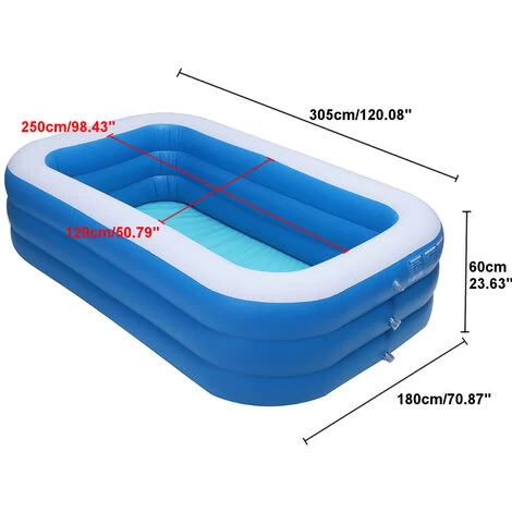 Piscine Gonflable 300cm PVC Baignoire Extérieure Intérieure 3 Couches Portable Pliable Salle De Bains SPA Pour Enfants Adulte été 4 Piscine Gonflable 300cm PVC Baignoire Extérieure Intérieure 3 Couches Portable Pliable Salle De Bains SPA Pour Enfants Adulte été – Image 2