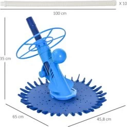 OUTSUNNY Nettoyeur Aspirateur Piscine - Robot De Piscine Hydraulique Automatique - Branchement Pompe 370-1100 W Max. - ABS TPU Bleu 9 OUTSUNNY Nettoyeur Aspirateur Piscine - Robot De Piscine Hydraulique Automatique - Branchement Pompe 370-1100 W Max. - ABS TPU Bleu -Piscine Soldes 38154187 3