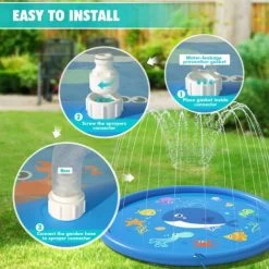 Peradix Tapis Enfant De Jet D'eau 170CM PVC Tapis De Pulvérisation D'éclaboussure D'eau Piscine De Jeux Natte Et Avec Jet Fontaine Pour Enfant,Splash Sprinkle Play Pad Mat Garçons Et Filles (Bleu) 9 Peradix Tapis Enfant De Jet D'eau 170CM PVC Tapis De Pulvérisation D'éclaboussure D'eau Piscine De Jeux Natte Et Avec Jet Fontaine Pour Enfant,Splash Sprinkle Play Pad Mat Garçons Et Filles (Bleu) -Piscine Soldes 39449880 3
