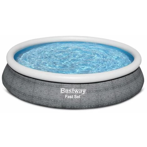 Bestway Piscine Gonflable Hors Sol - Onega - Grise. Ronde Ø457x84cm Avec Filtre à Cartouche Et Kit De Réparation Liner Inclus 5 Bestway Piscine Gonflable Hors Sol - Onega - Grise. Ronde Ø457x84cm Avec Filtre à Cartouche Et Kit De Réparation Liner Inclus – Image 3