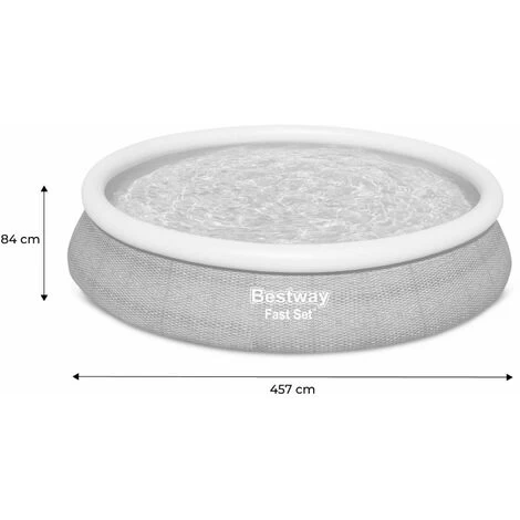 Bestway Piscine Gonflable Hors Sol - Onega - Grise. Ronde Ø457x84cm Avec Filtre à Cartouche Et Kit De Réparation Liner Inclus 7 Bestway Piscine Gonflable Hors Sol - Onega - Grise. Ronde Ø457x84cm Avec Filtre à Cartouche Et Kit De Réparation Liner Inclus – Image 5