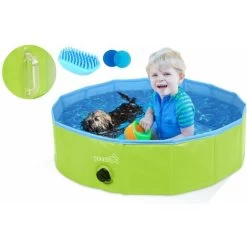 Pecute Piscine Pour Chien, M 80x20cm, Baignoire Chien Pliable Plus Robuste, Piscine Enfant Pour Jardin, Patio Ou Salle De Bain, Piscine Animaux, Inusable, Avec Poignées